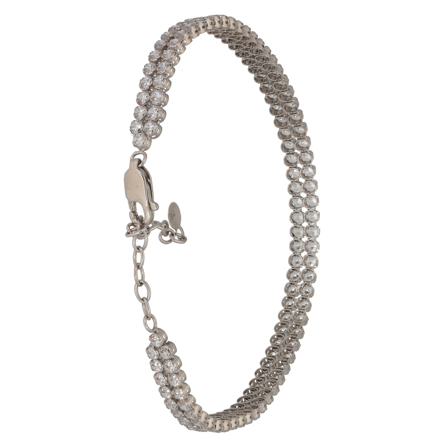 9ct White Gold Cubic Zirconia Fancy Stone Set Bracelet