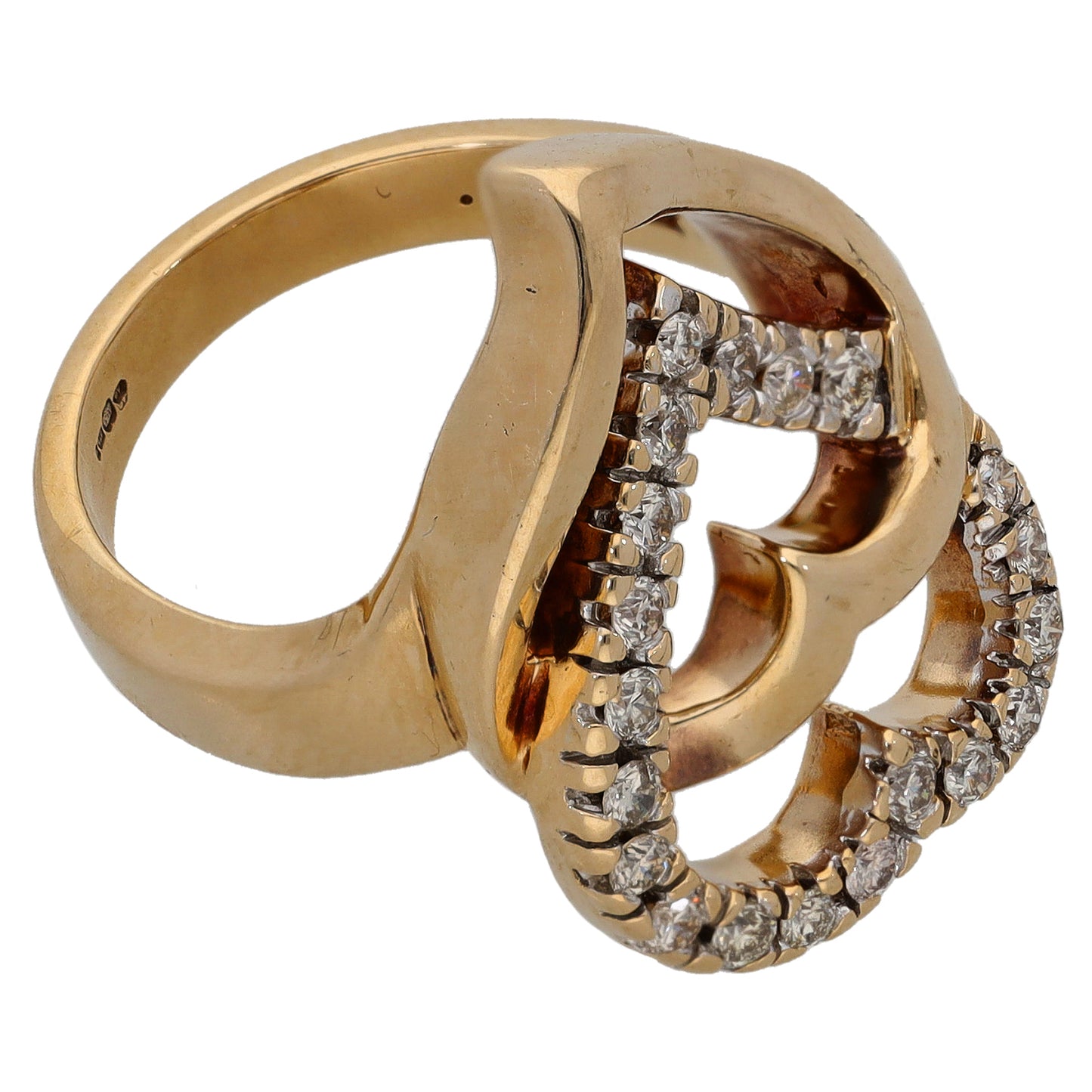 9ct Gold 0.60ct Diamond Dress/Cocktail Ring Size N