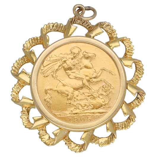 9ct Gold Full Sovereign Coin Pendant