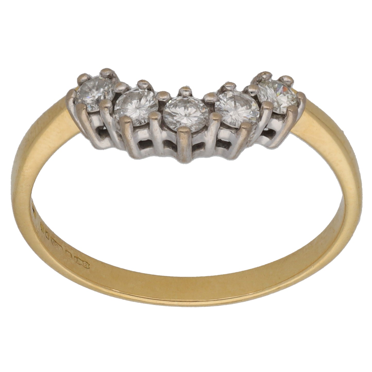 18ct Gold 0.46ct Diamond Half Eternity Ring Size S