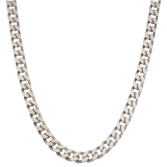 Sterling silver curb chain necklace, 20-inch length