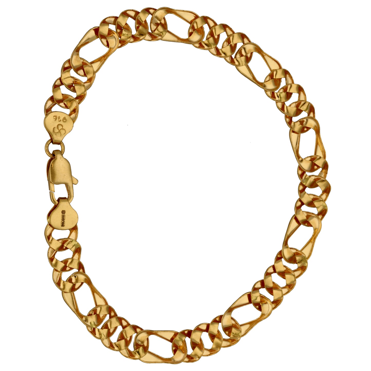 New 22ct Gold Figaro Bracelet