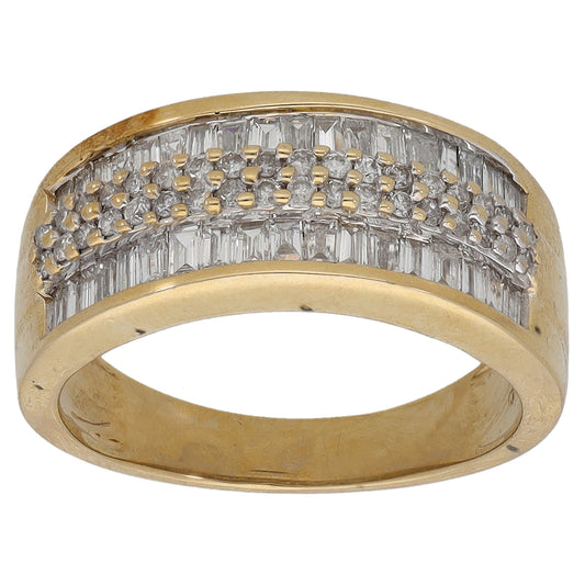 9ct Gold 1.00ct Diamond Dress/Cocktail Ring Size P