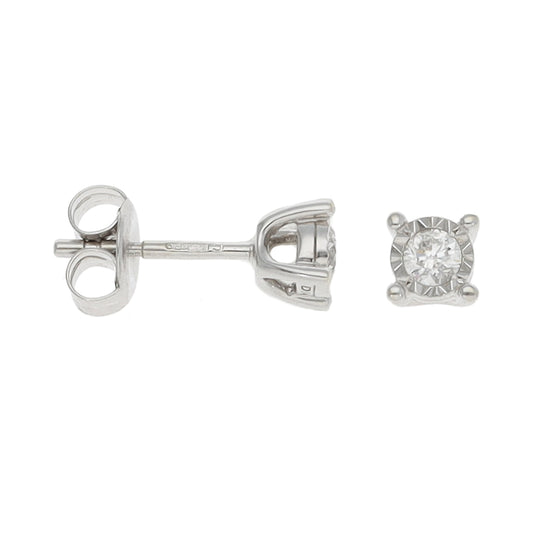 9ct White Gold 0.20ct Diamond Solitaire Earrings