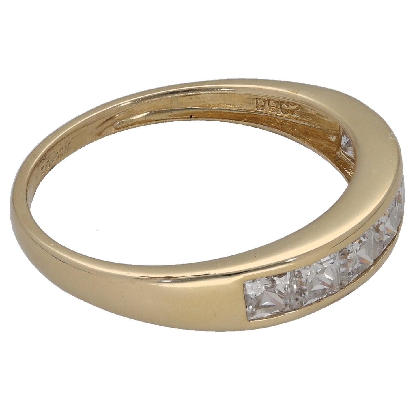 14ct Gold Cubic Zirconia Half Eternity Ring Size P