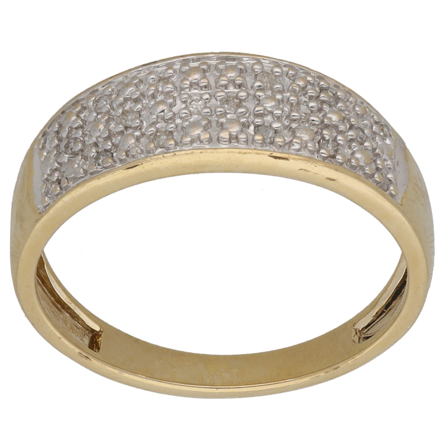 9ct Gold 0.085ct Diamond Alternative Ring Size N