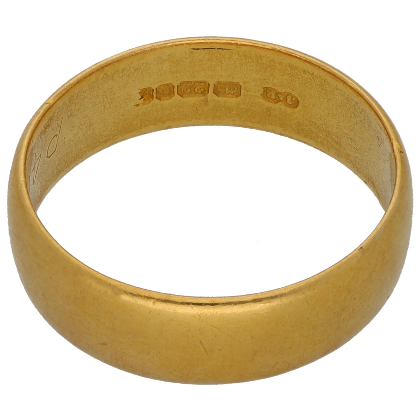 22ct Gold Plain Wedding Ring Size P