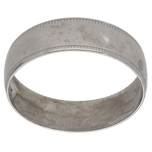 9ct White Gold Plain Wedding Ring Size R