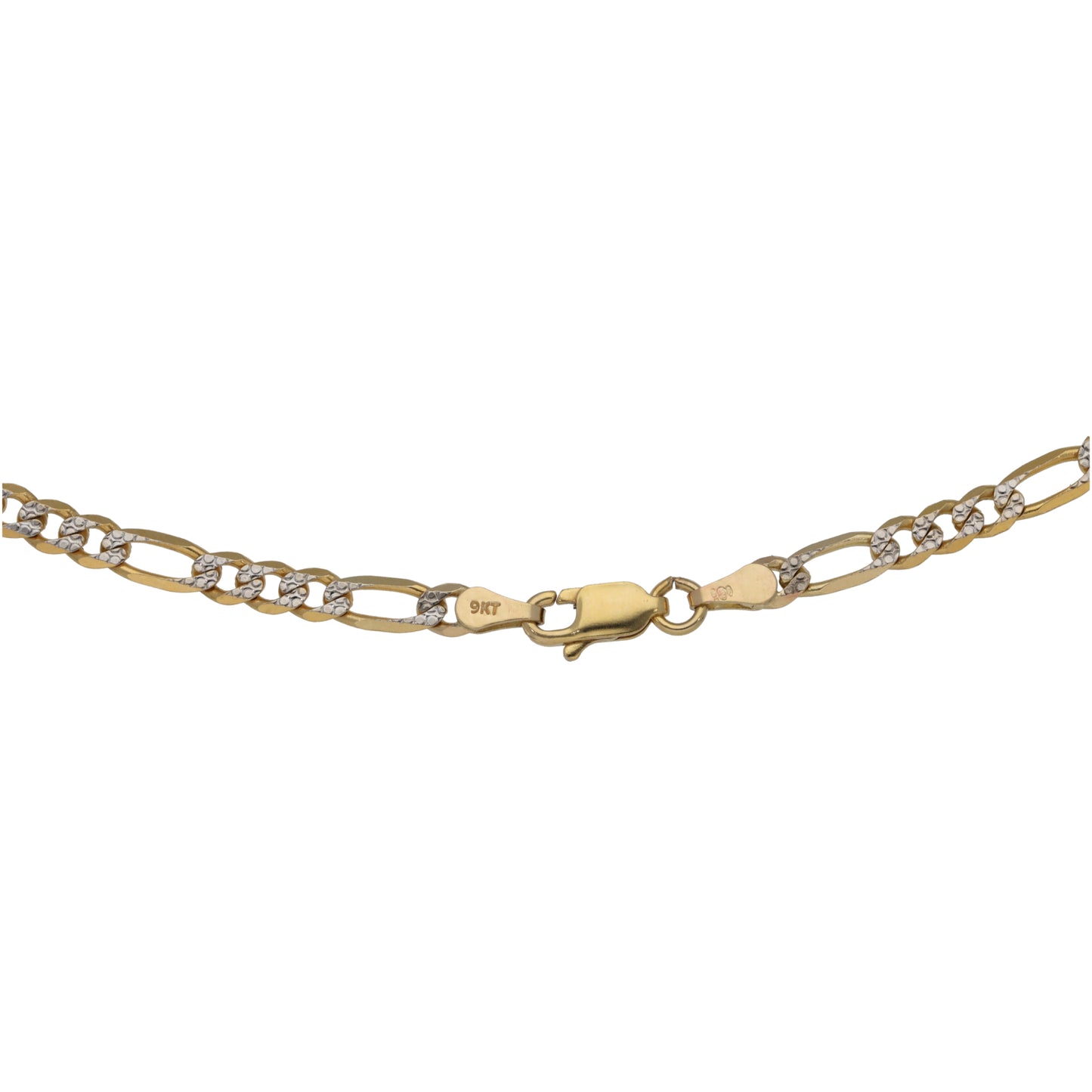9ct Bi-Colour Gold Figaro Chain 18"