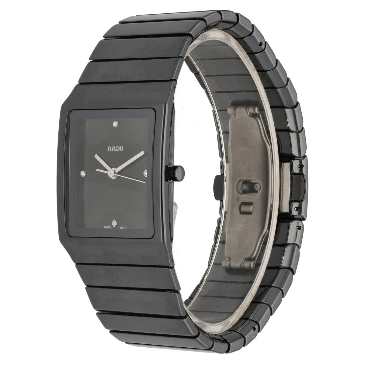 Rado Ceramica 01.212.0700.3.070, 30mm black ceramic and bracelet, front angle image