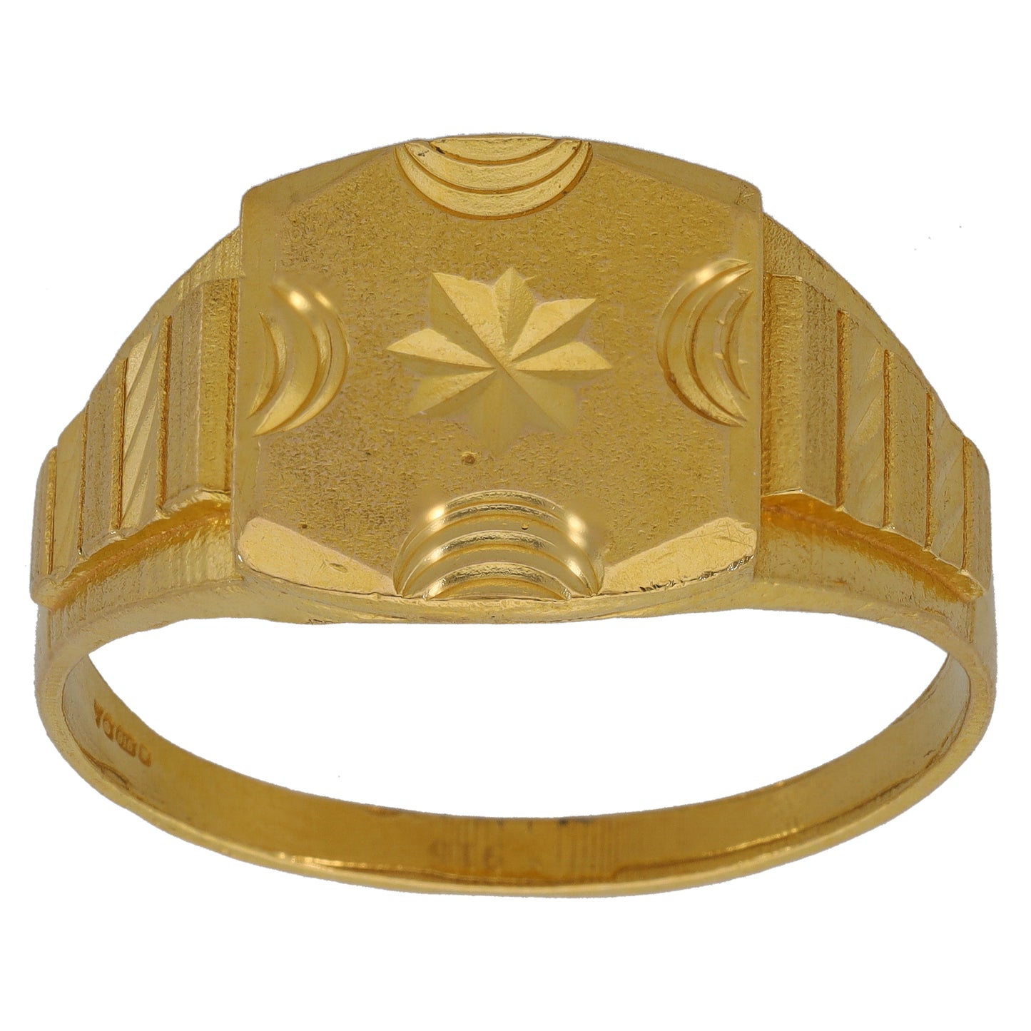 22ct Gold Patterned Signet Ring Size V