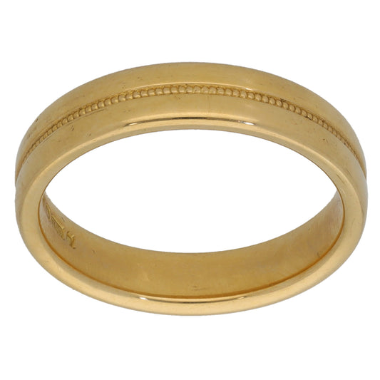 18ct Gold Patterned Wedding Ring Size L