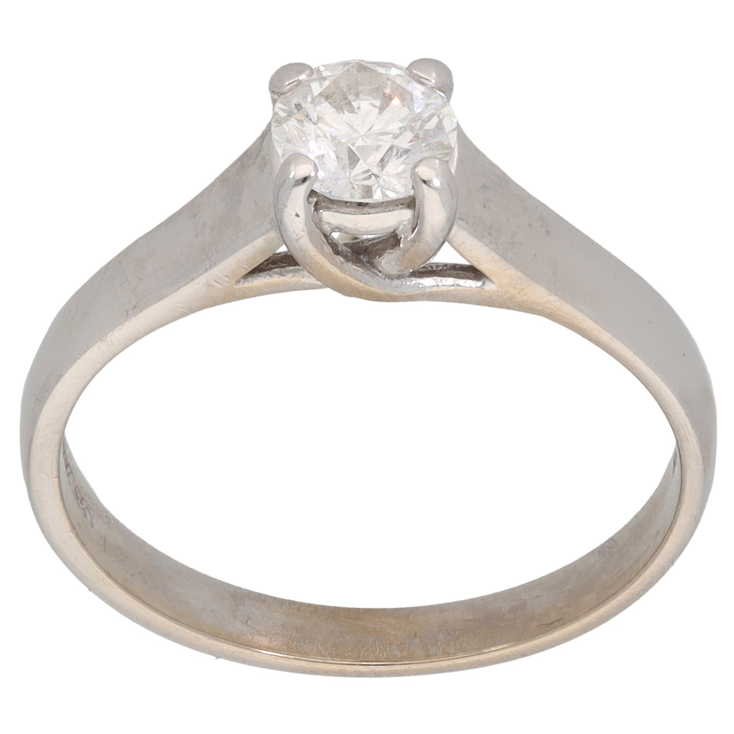 18ct White Gold 0.55ct Diamond Solitaire Ring Size P