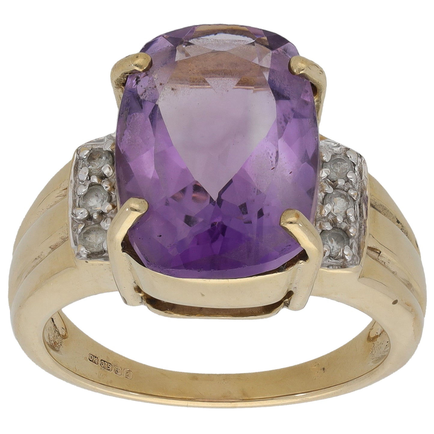 9ct Gold Amethyst & Topaz Dress/Cocktail Ring Size N