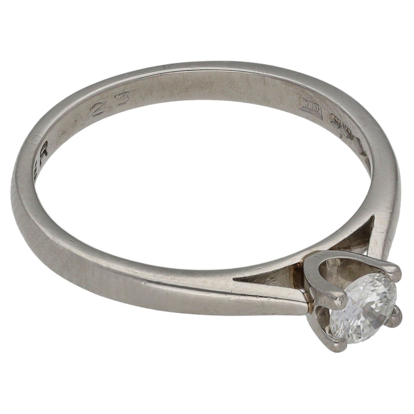 Platinum 0.23ct Diamond Solitaire Ring Size M
