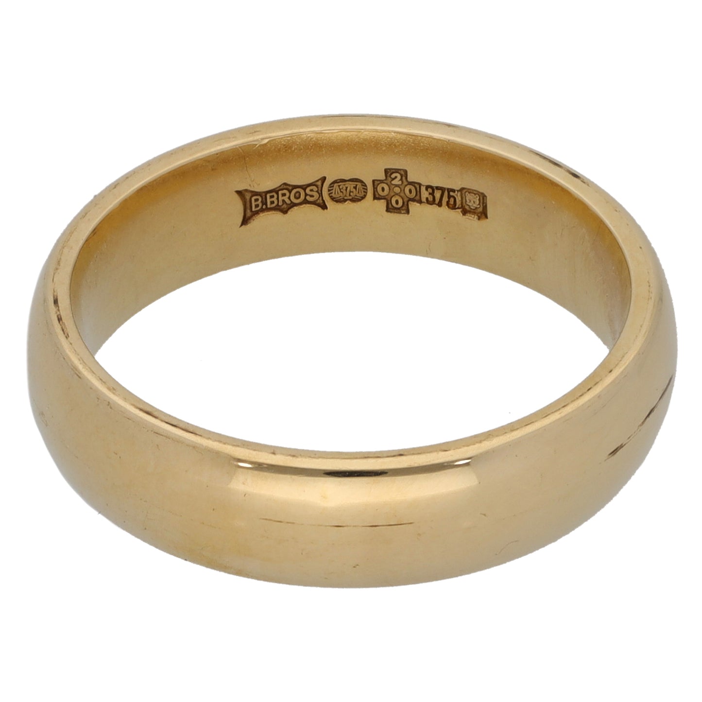 9ct Gold Plain Wedding Ring Size M