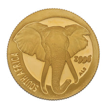 Load image into Gallery viewer, 22ct Gold South Africa 1/10 OZ Natura Elephant Coin 1996
