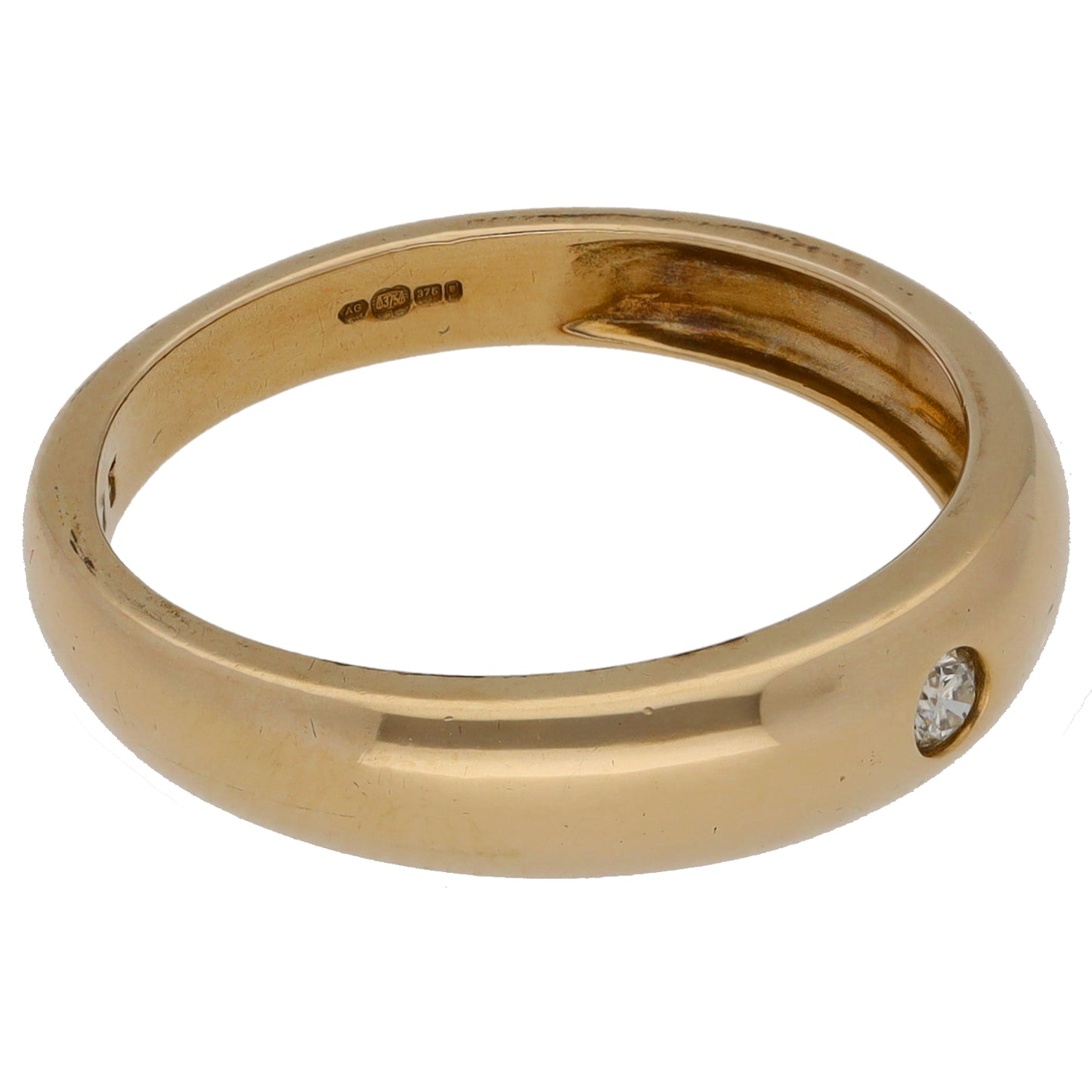 9ct Gold 0.05ct Diamond Solitaire Ring Size N