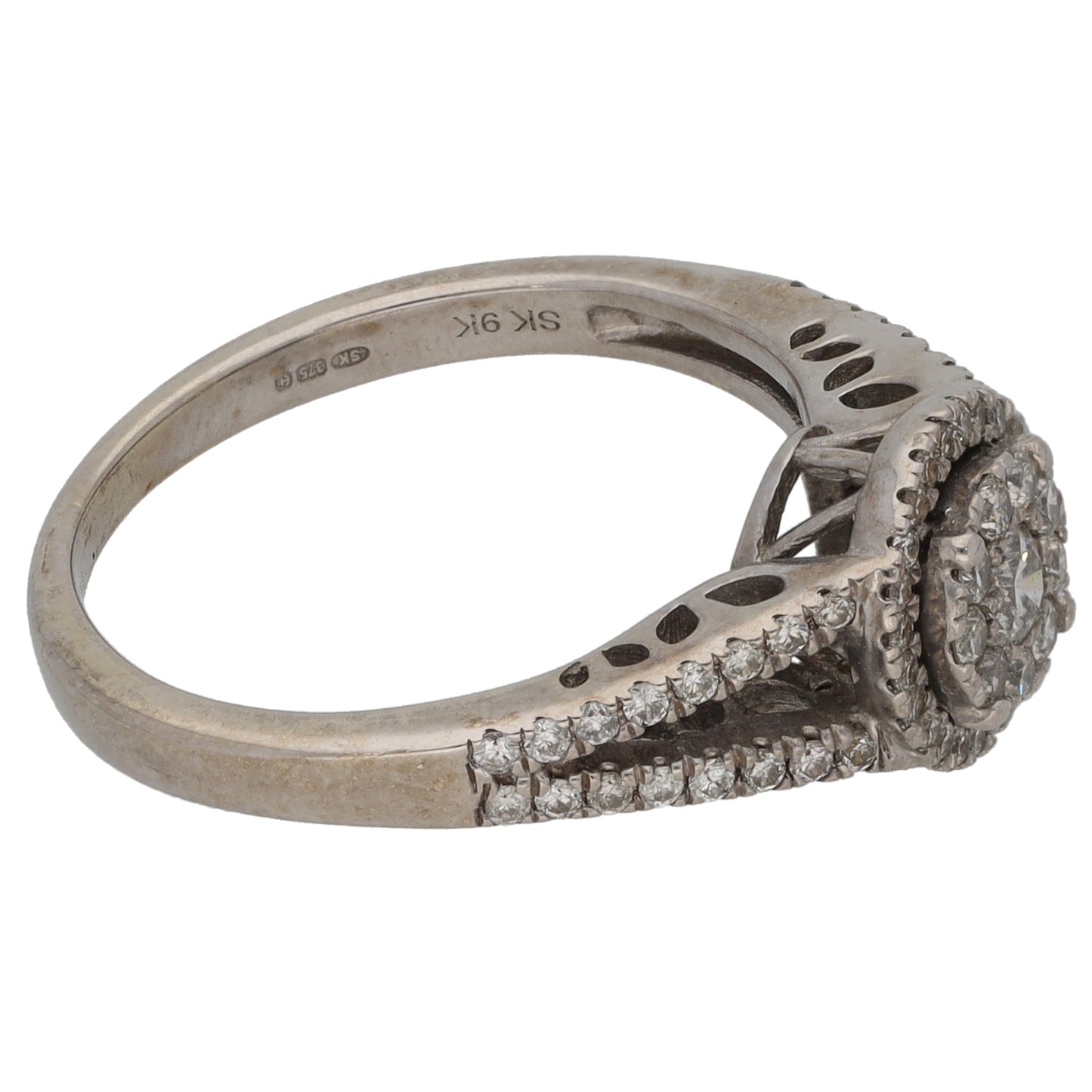 9ct Gold 0.44ct Diamond Cluster Ring Size M