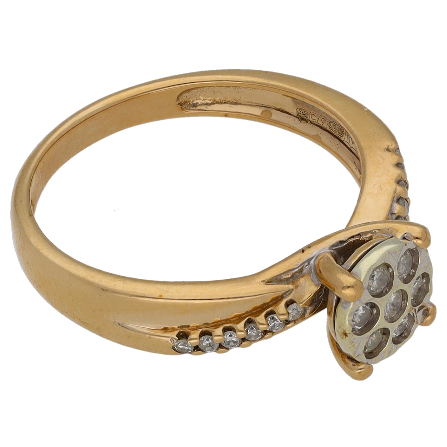 9ct Gold 0.20ct Diamond Cluster Ring Size K