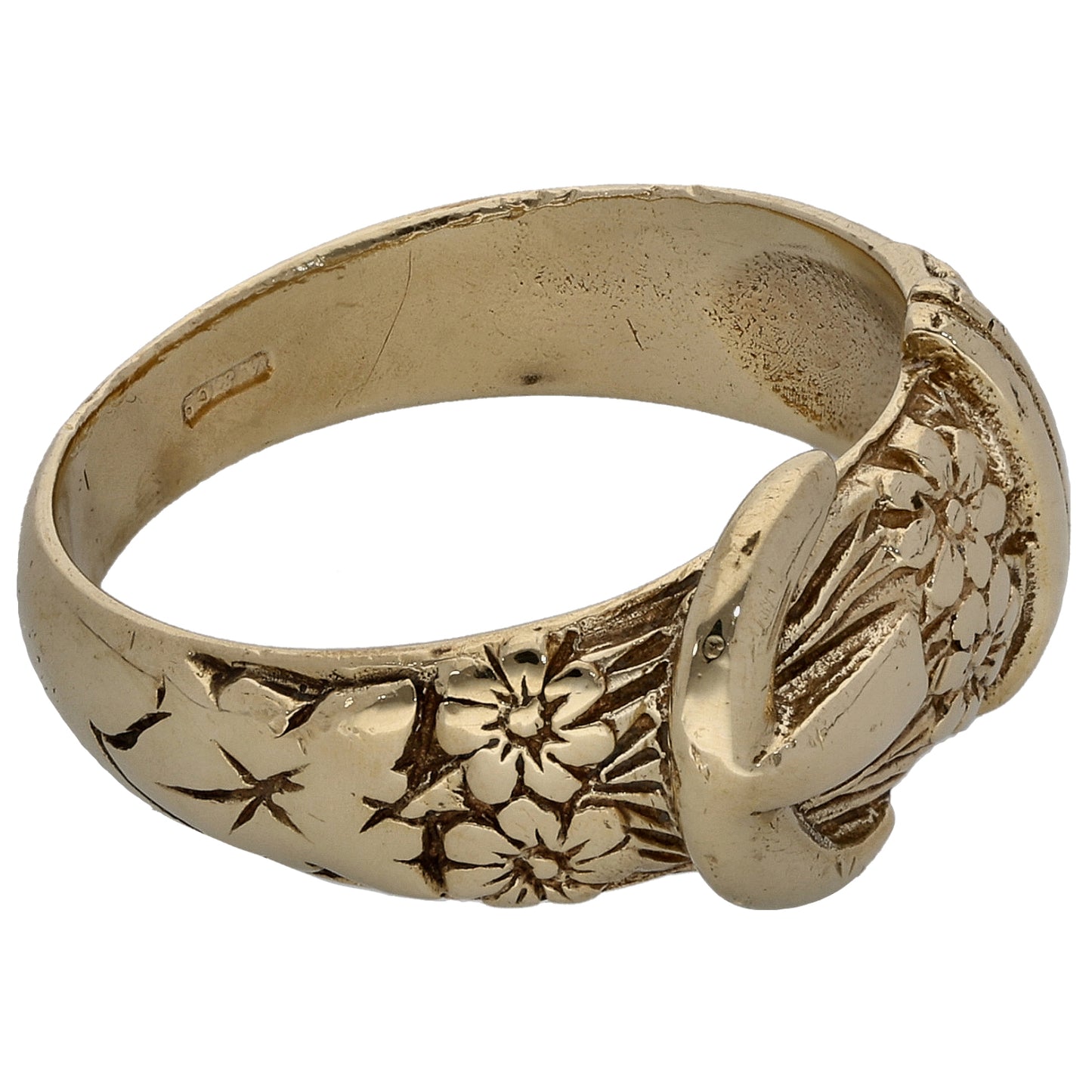 9ct Gold Buckle Ring Size R