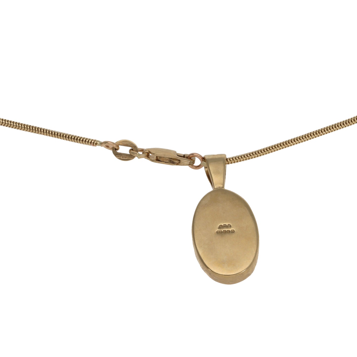 9ct Gold Mother Of Pearl Single Stone Pendant With Chain