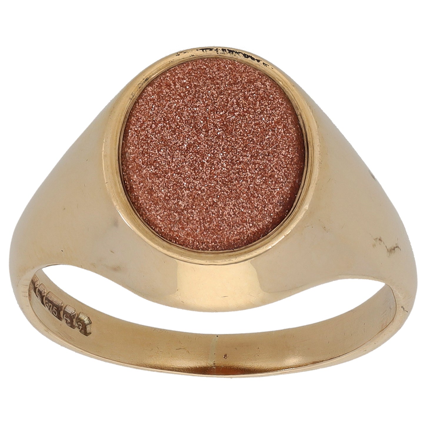 9ct Gold Goldstone Signet Ring Size U