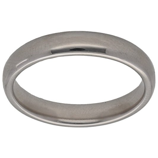 18ct White Gold Plain Wedding Ring Size N