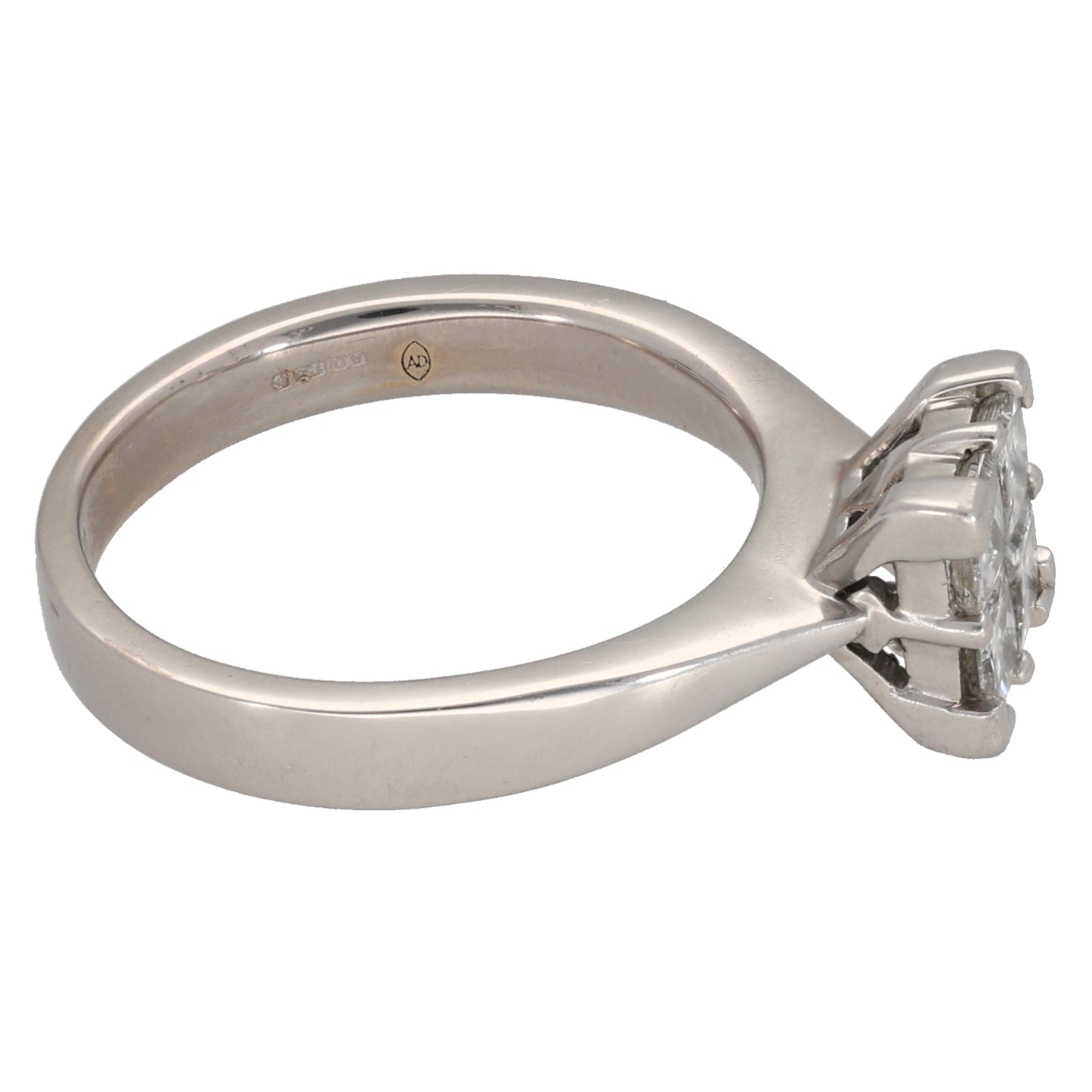 18ct White Gold 0.96ct Diamond Dress/Cocktail Ring Size L