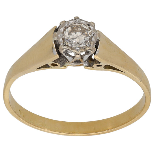 18ct Gold 0.20ct Diamond Solitaire Ring Size O