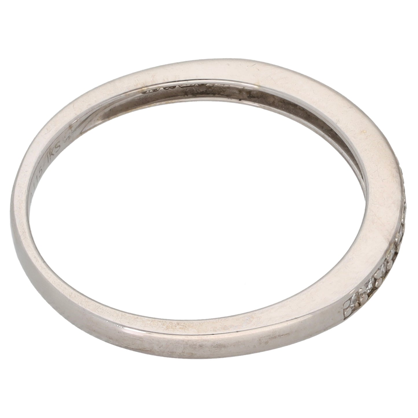 9ct White Gold Diamond Half Eternity Ring Size N