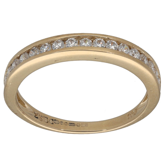 14ct Gold Cubic Zirconia Half Eternity Ring Size O