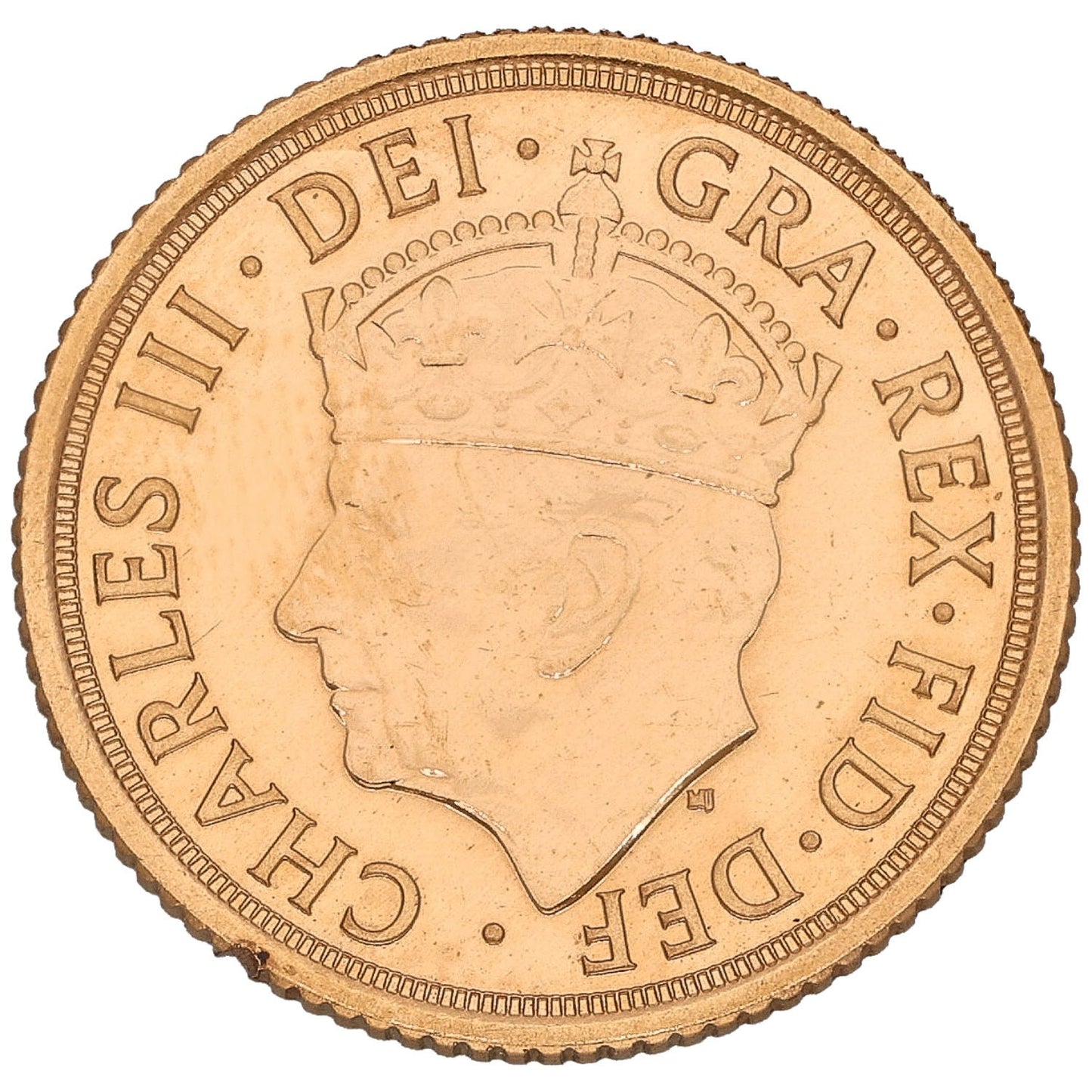 22ct Gold King Charles III Half Sovereign Coin 2023