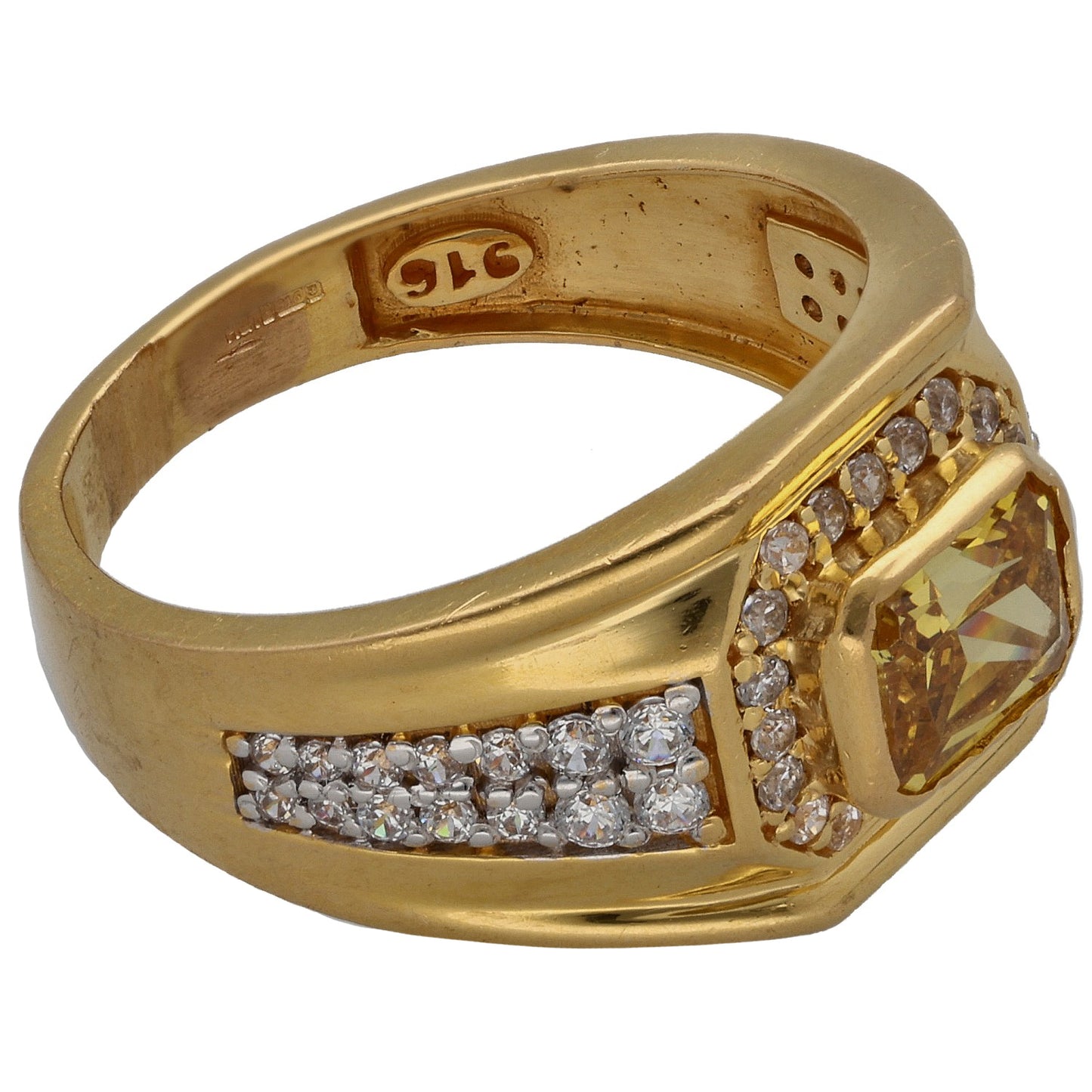 22ct Gold Imitation Gems Alternative Ring Size U