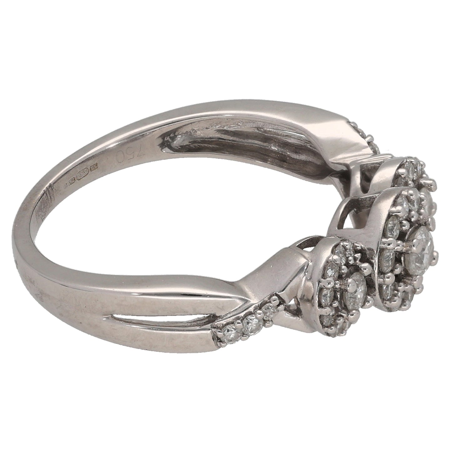 18ct White Gold 0.50ct Diamond Dress/Cocktail Ring Size P