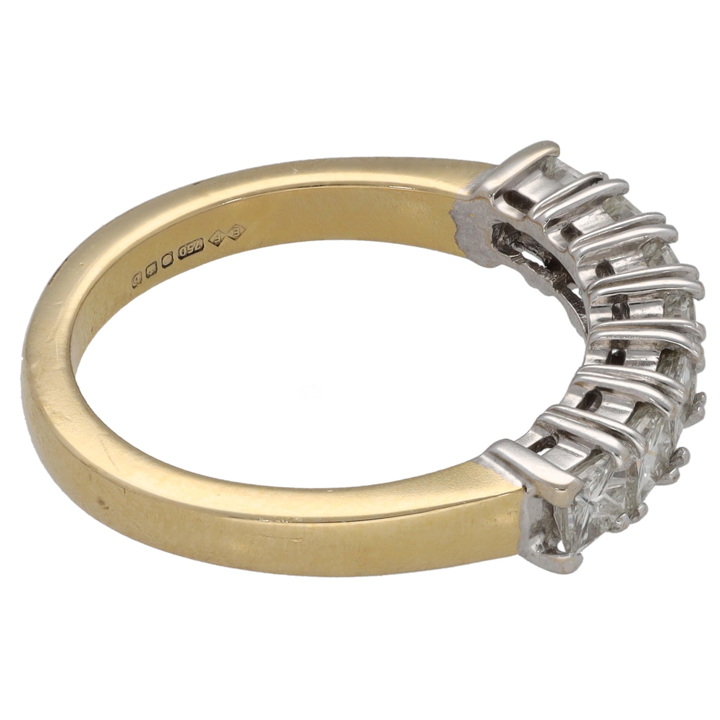 18ct Gold 1.05ct Diamond Half Eternity Ring Size N