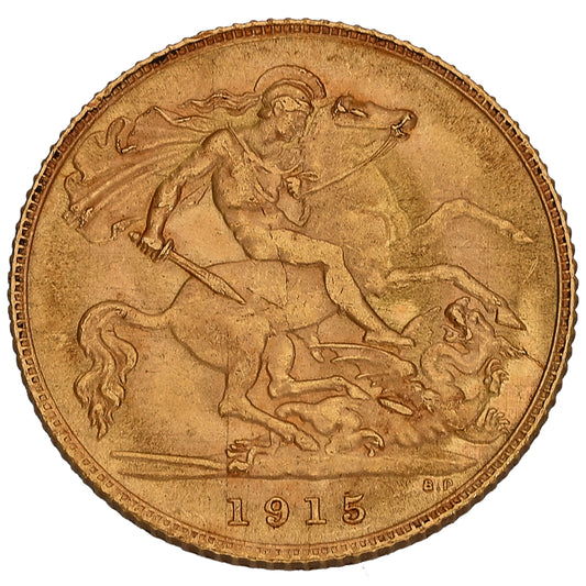 22ct Gold King George V Half Sovereign Coin 1915