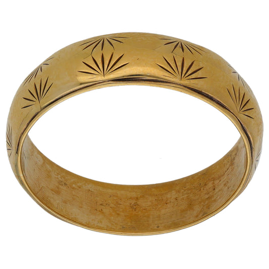 9ct Gold Patterned Wedding Ring Size O