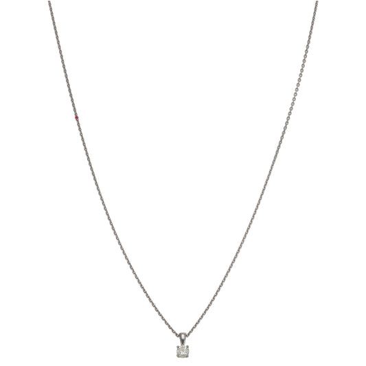 9ct White Gold 0.15ct Diamond Solitaire Pendant With Chain