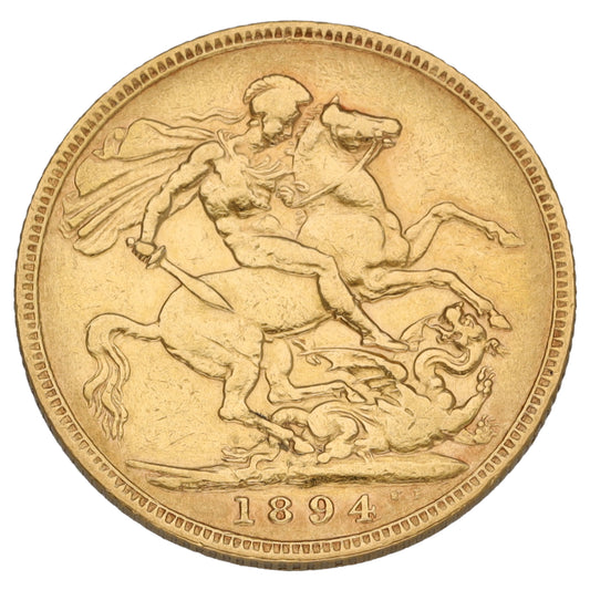 22ct Gold Queen Victoria Full Sovereign Coin 1894