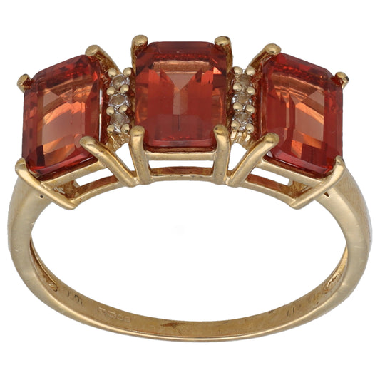 9ct Gold Andesine & Imitation Dress/Cocktail Ring Size P