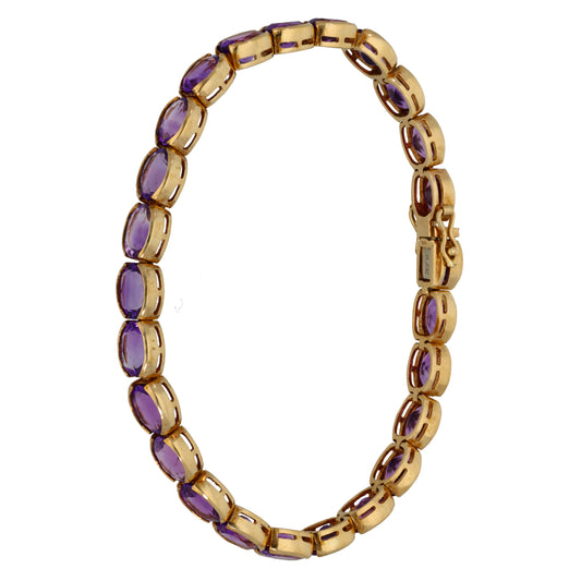 9ct Gold Amethyst Line/Tennis Bracelet
