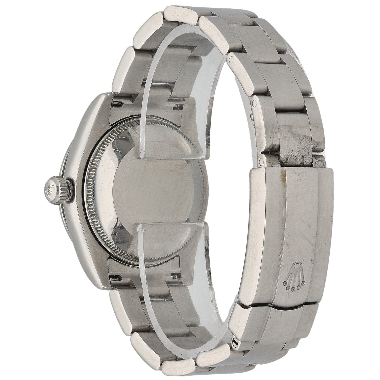 Rolex Oyster Perpetual 177200, Stainless Steel, White Dial, Rear Angle Image