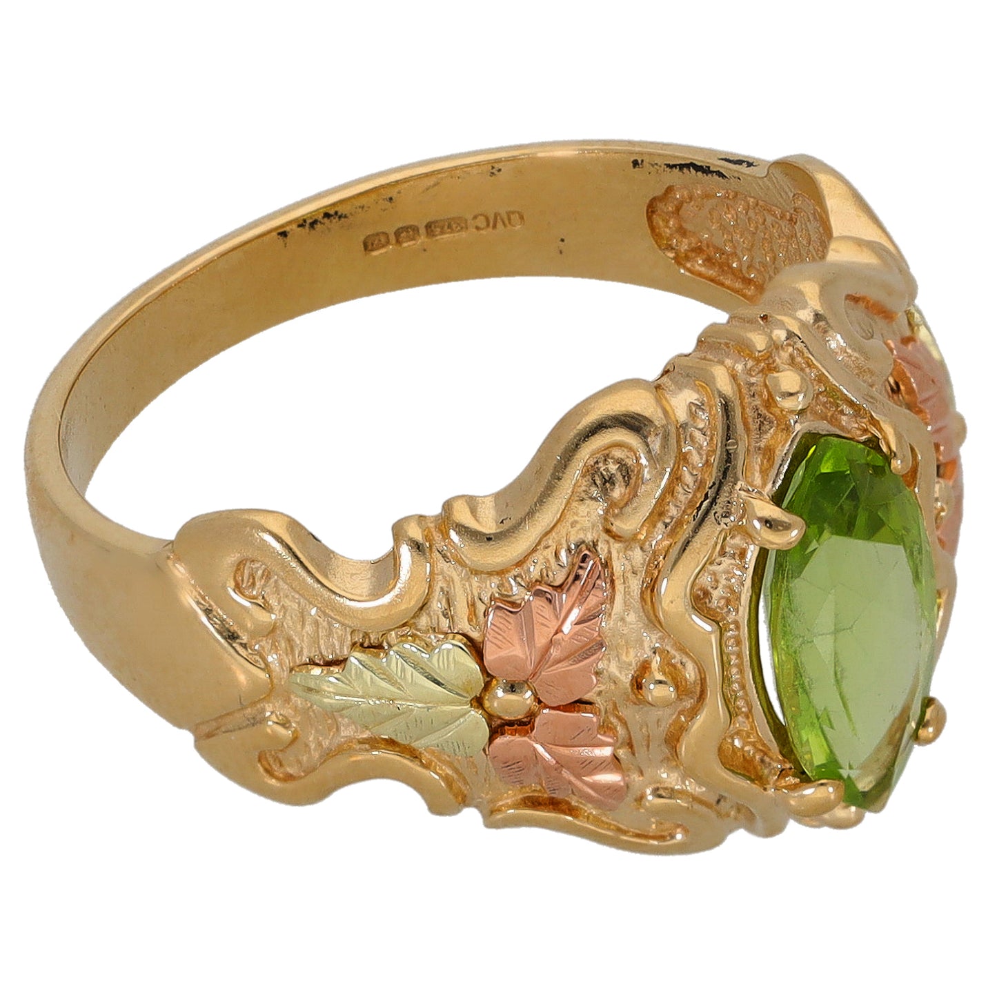 9ct Gold Peridot Single Stone Ring Size Q