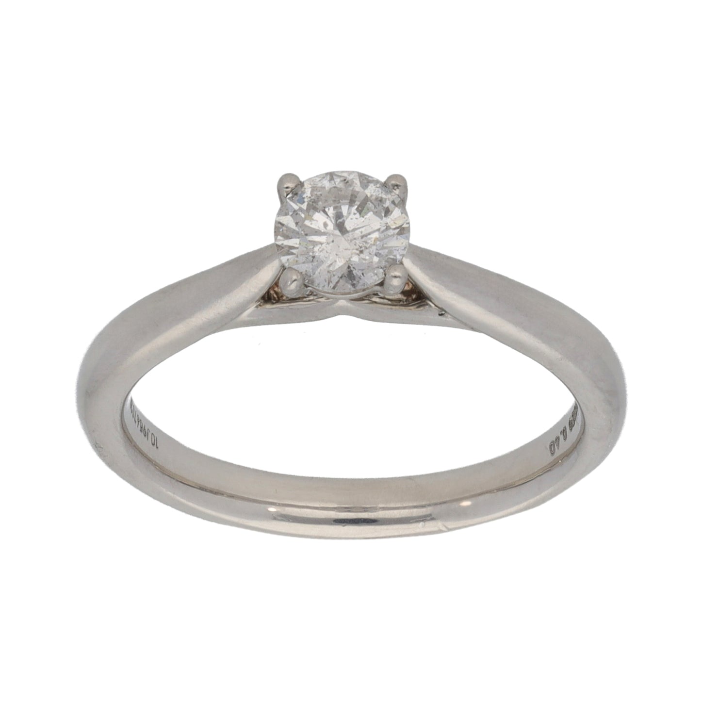 Platinum 0.40ct Diamond Solitaire Ring Size K