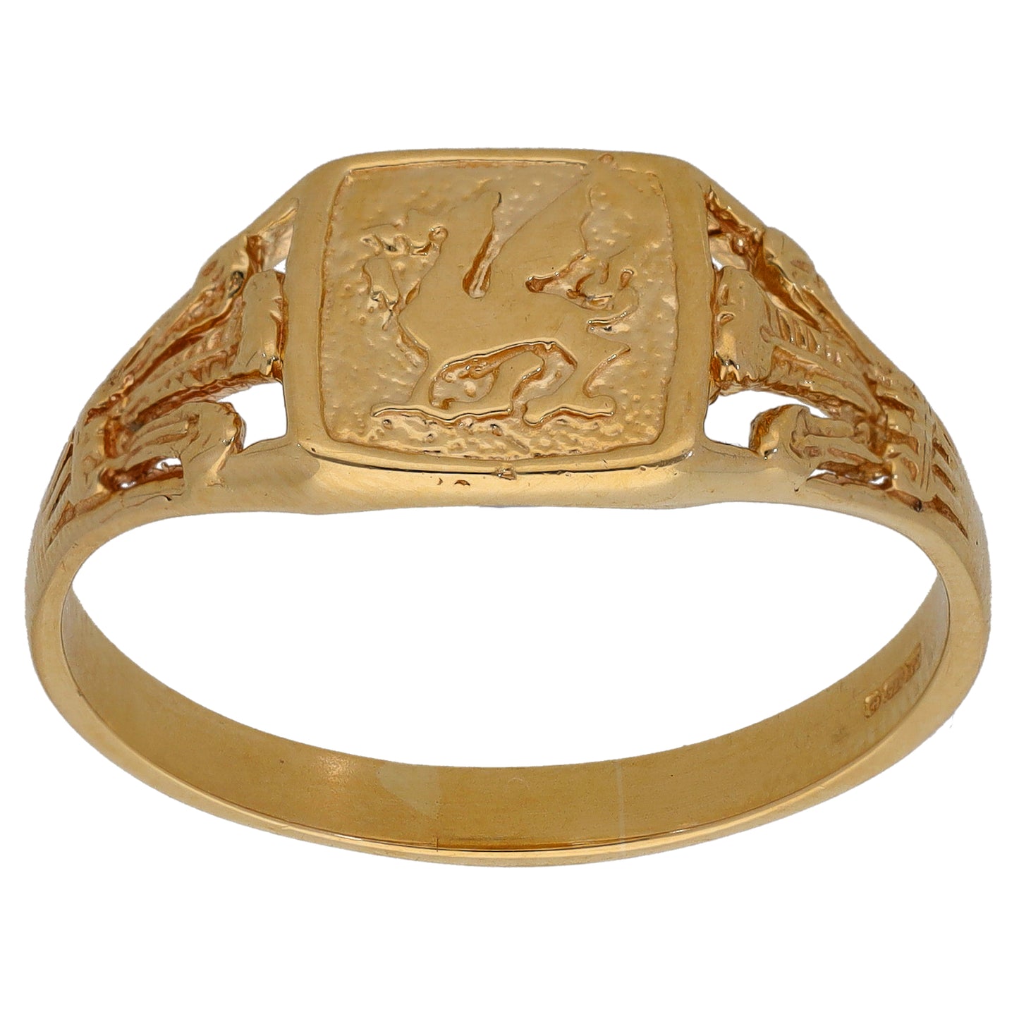 9ct Gold Crest/Emblem Signet Ring Size Z