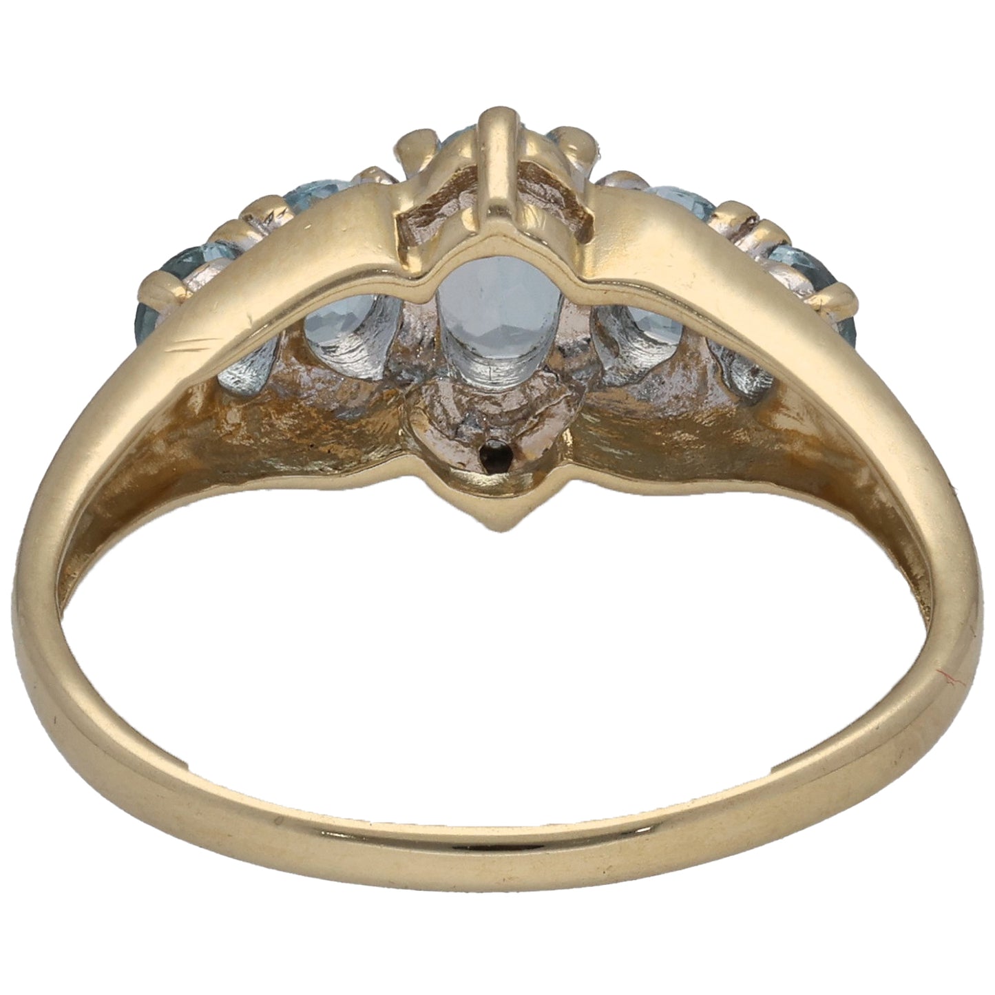 9ct Gold Topaz & 0.01ct Diamond Dress/Cocktail Ring Size P