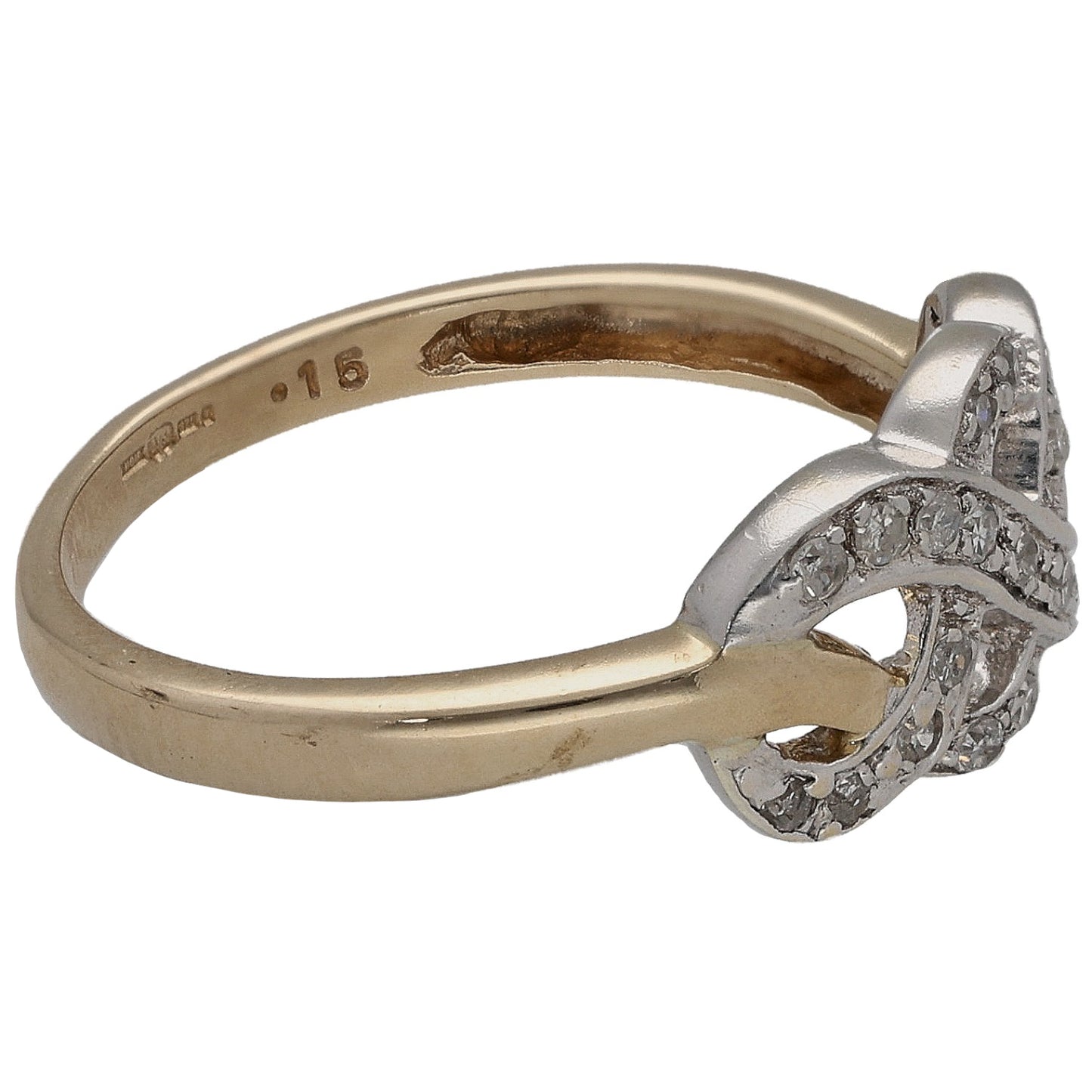 9ct Bicolour Gold 0.15ct Diamond Cluster Ring Size M