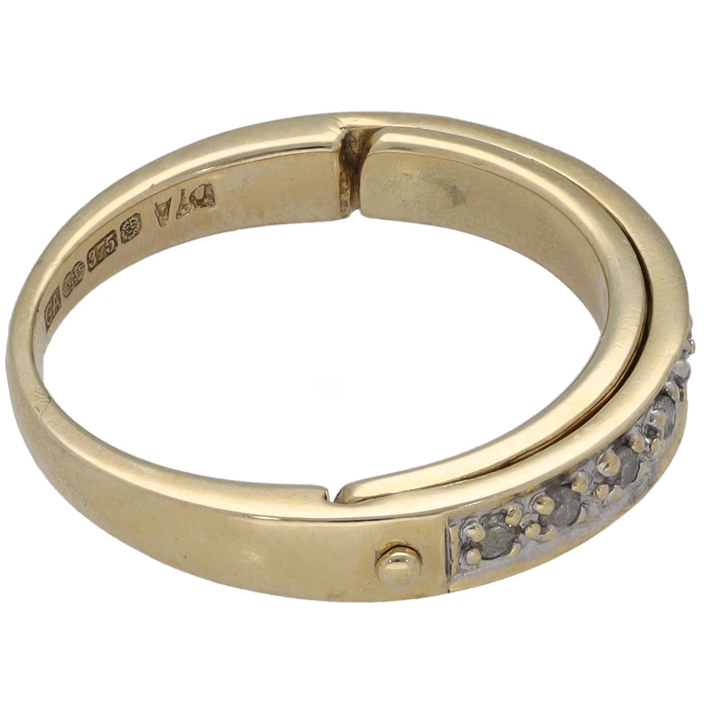 9ct Gold 0.10ct Diamond Half Eternity Ring Size L