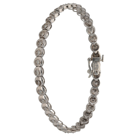 9ct White Gold 0.75ct Diamond Line/Tennis Bracelet